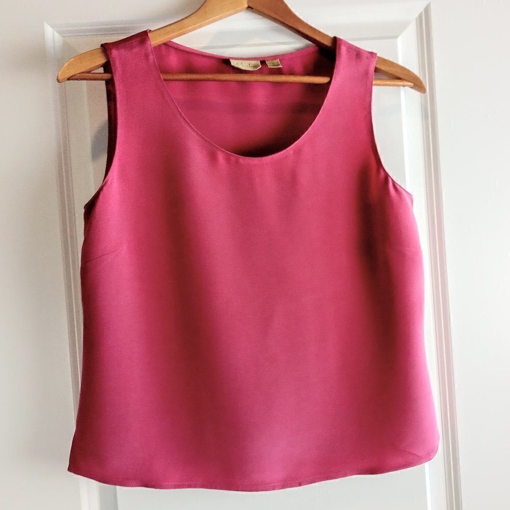 Caslon Rose Pink Sleeveless Pure Silk Top